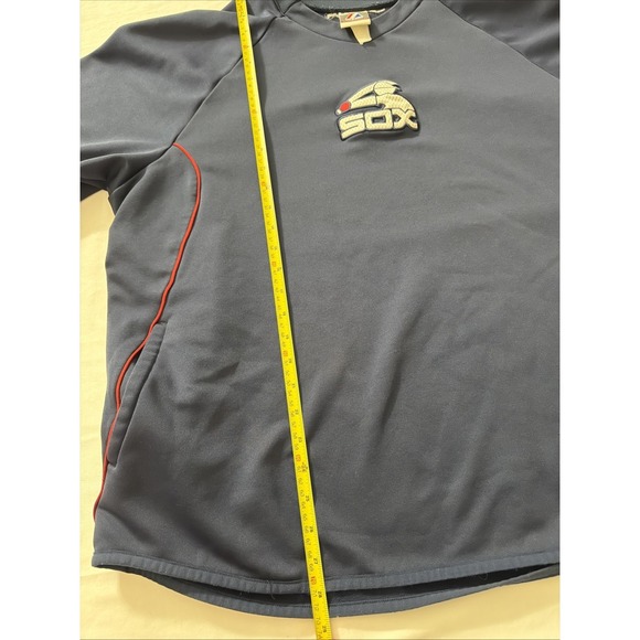 Majestic White Sox Therma Base Pullover Sweatshirt Men's XL Blue Red Spring Trai - Picture 5 of 16